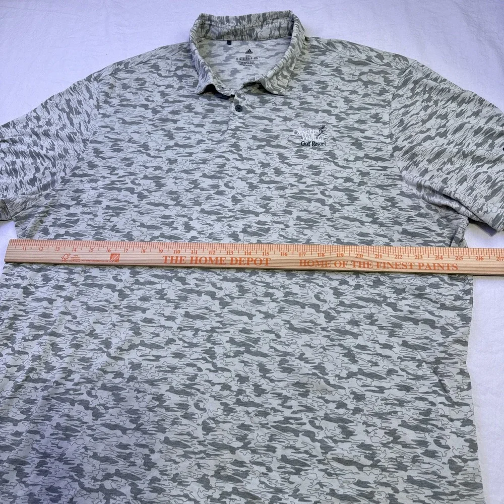 Adidas  CAMO Golf POLO SHIRT MENS 2XL Climalite  -  PERFORMANCE CAMO GREEN BLUE